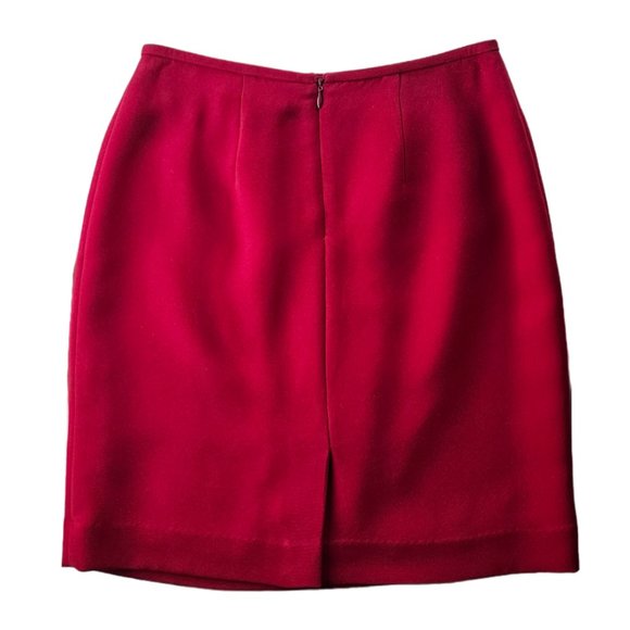 Petite Sophisticate Vintage Pencil Suit Skirt | Like New | 4P | Scarlet Red - Picture 10 of 16